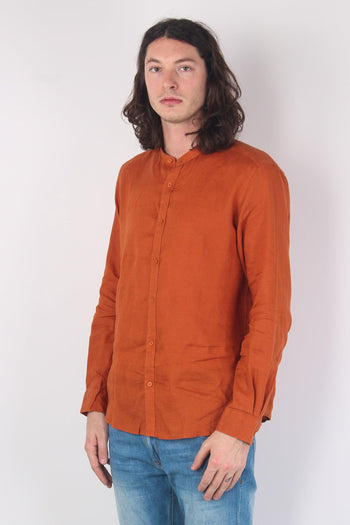 Camicia Lino Coreana Rust - 6
