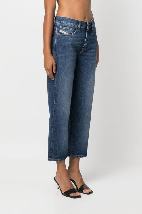 Jeans Blu Donna Sbaffature Crop - 1