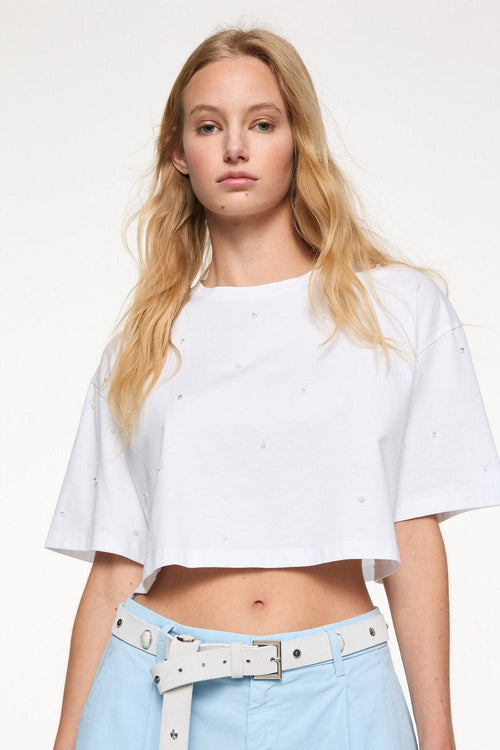 T-shirt Crop Bianco Donna - 2