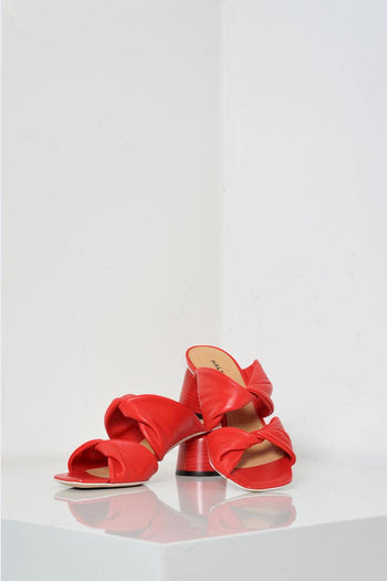 Sandalo rosso tacco medio - 4