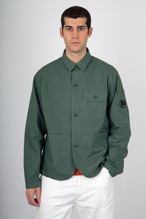 Camicia Popeline Workwear Cotone Verde