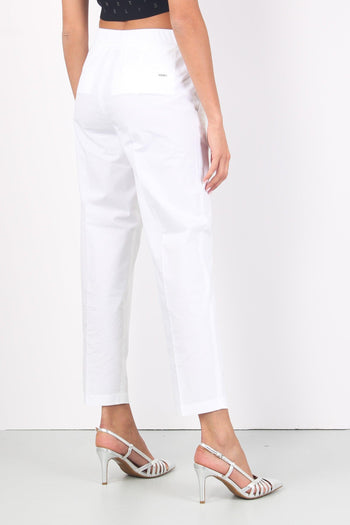 Pantalone Popeline Elastico Bianco - 6