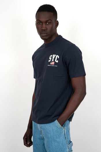 T-Shirt Castine Cotone Blu Navy - 3