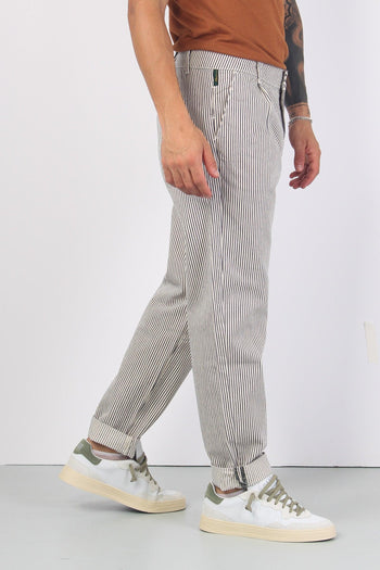 Pantalone Chino Pence Righe Bianco/blu - 6