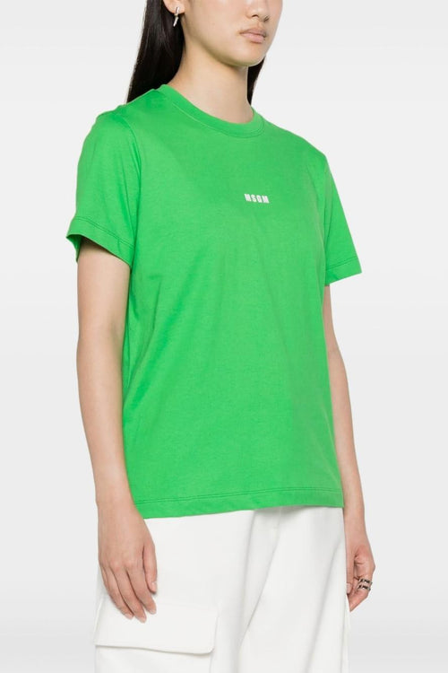 T-Shirt Cotone Verde/Bianco con logo classico - 1