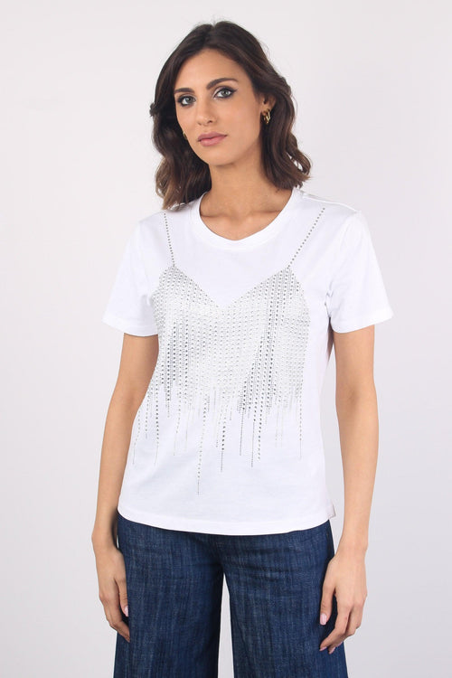 Aras T-shirt Strass White