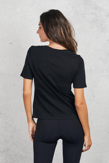 V-neck T-shirt Short Sleeves Nero Donna - 3