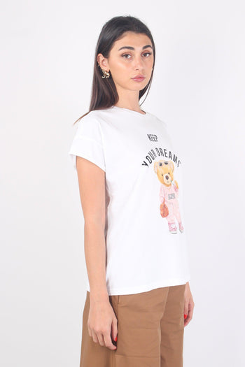 T-shirt Stampa Orsetto Bianco - 5