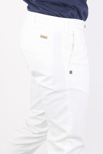 Pantalone Chino Slim Fit Bianco Ottico - 7