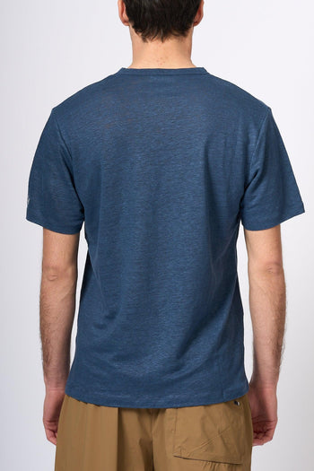 Saint Barth T-shirt Lino Blu Uomo - 4