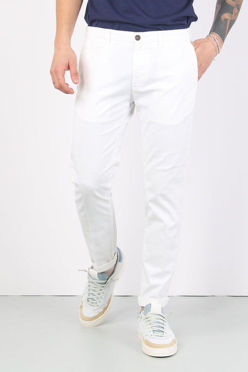 Pantalone Chino Slim Fit Bianco Ottico - 2