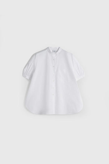 Camicia Popeline Collo Corea Bianco Donna - 5