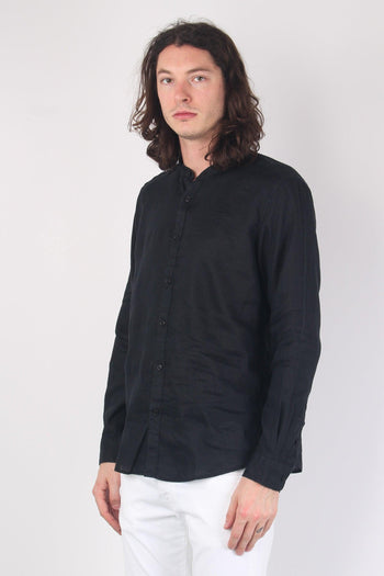 Camicia Lino Coreana Black - 6