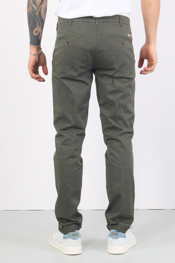Pantalone Gabardina Basic Verde Militare - 3