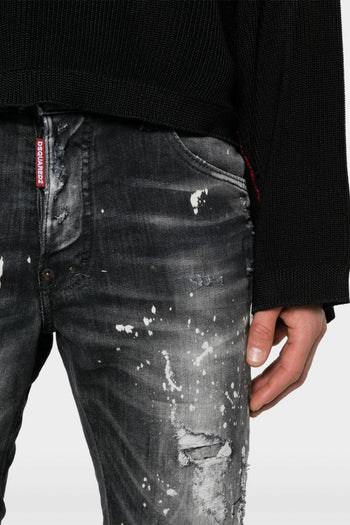 2 Jeans Nero Uomo skinny con effetto vernice - 4