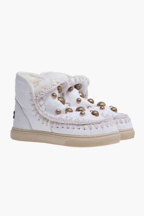 Boot Eskimo Sneaker in pelle crack con maxiborchie oro - 2