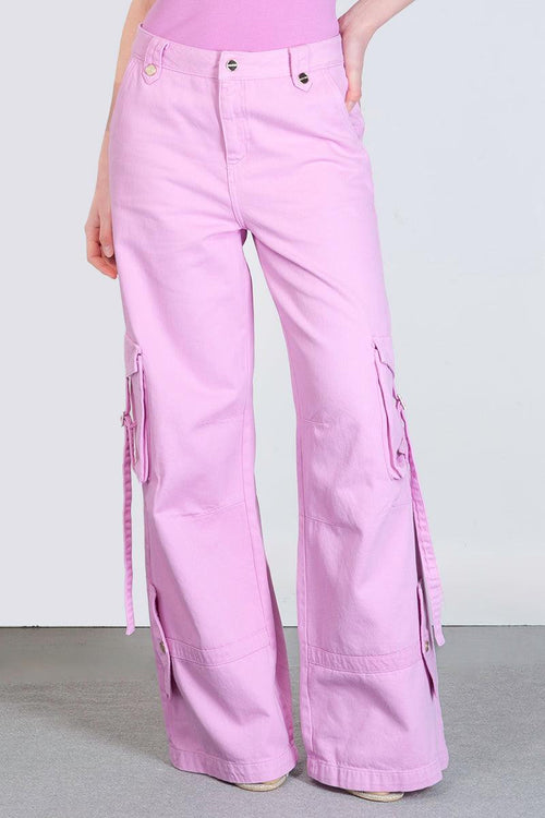 Pantaloni cargo rosa - 1