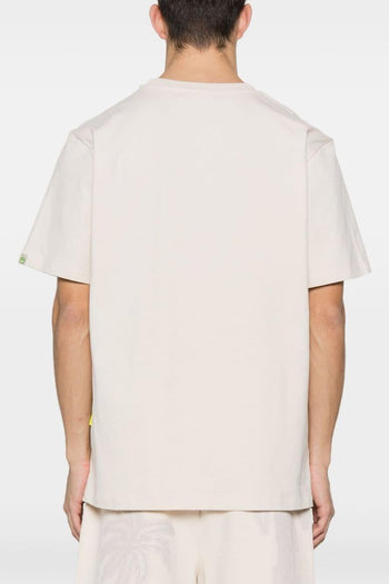 T-Shirt Morbida Cotone Beige/Multicolore con orso - 3