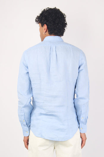 Camicia Lino Slim Fit Blue - 3