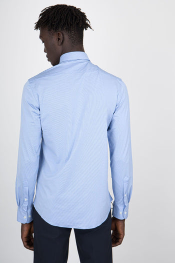 Camicia Shirt Oxford Jacquard Open Azzurro Uomo - 3