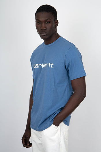 WIP T-Shirt Short Sleeve Script Cotone Azzurro - 3