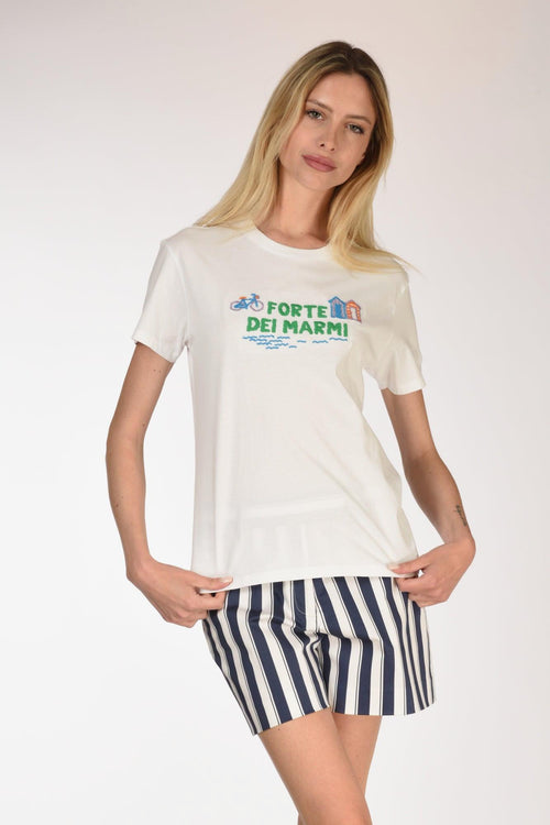 Saint Barth Tshirt Scritta Bianco/verde Donna - 1