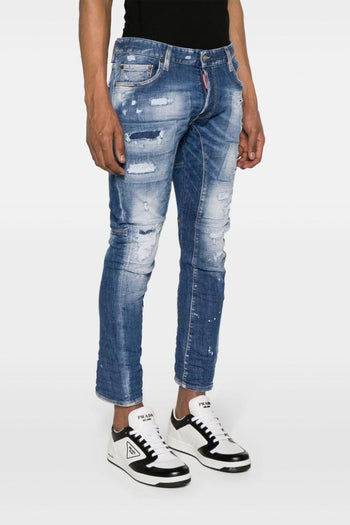 2 Jeans Blu Uomo slim con effetto vissuto Tidy Biker - 4
