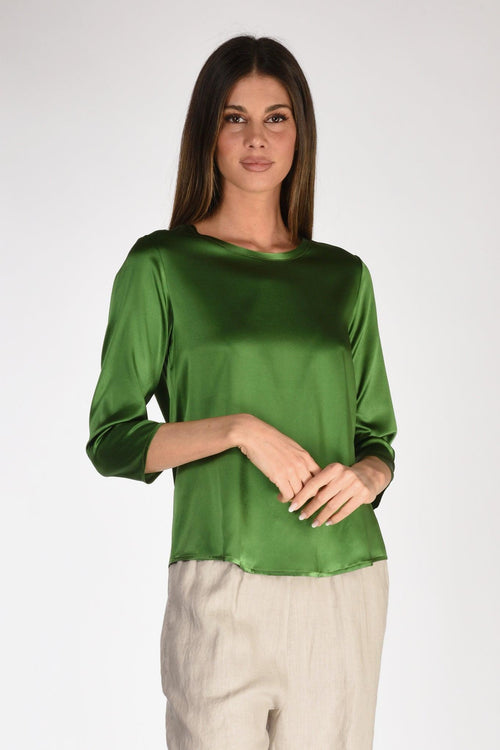 Tshirt Seta Verde Donna - 1