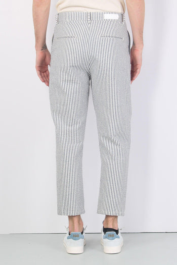 Pantalone Cotone Gessato Blu/bianco - 3