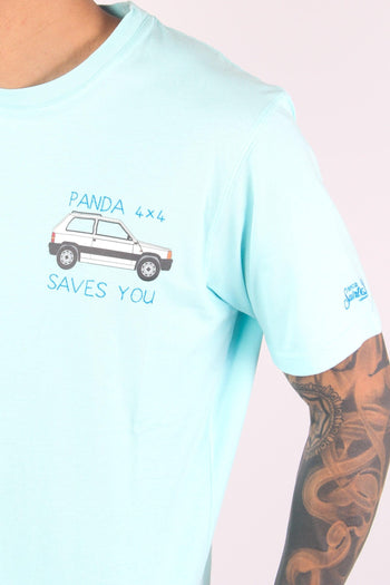T-shirt Panda Save Azzurro - 8