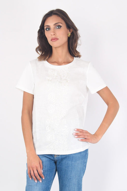 Magno T-shirt Bimateriale Ri Bianco - 1