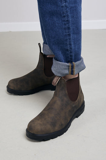 Boot Rustic Brown Leather Marrone Uomo - 5