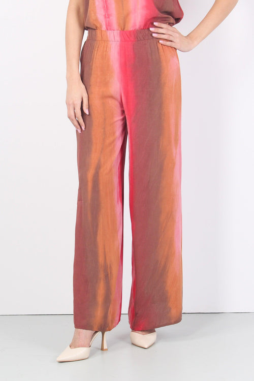 Pantalone Fluido Tie Dye Cioccolato/rosso - 2