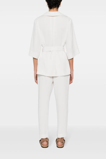 Blusa Bianco Donna con colletto ampio - 4