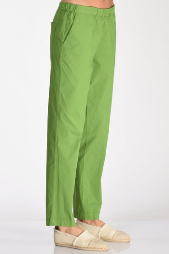 Pantalone Popeline Verde Donna - 4