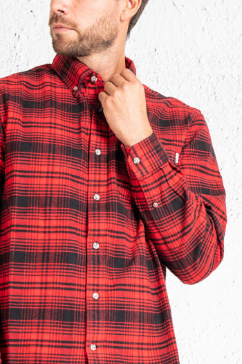 Camicia Traditional Flannel Rosso Uomo - 4