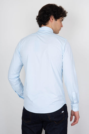 Camicia Shirt Oxford Jacquard Open Celeste Uomo - 4