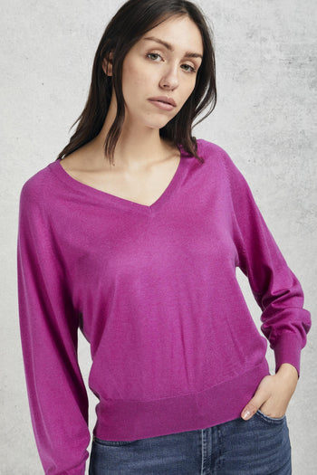 V Neck Sweater Rosa Donna - 6