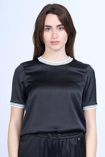 T-shirt Satin Nero Donna - 3