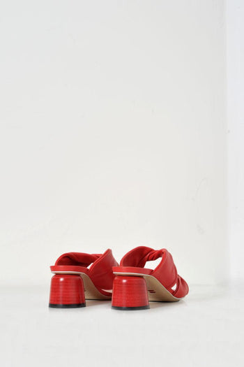 Sandalo rosso tacco medio - 3