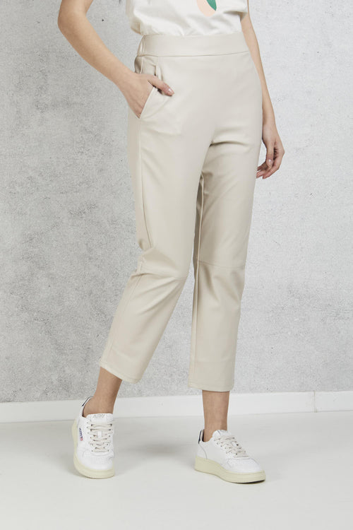 Pantalone Ecopelle Bianco Donna - 2