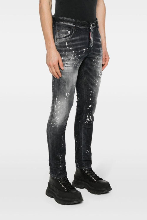 2 Jeans Nero Uomo skinny con effetto vernice - 1