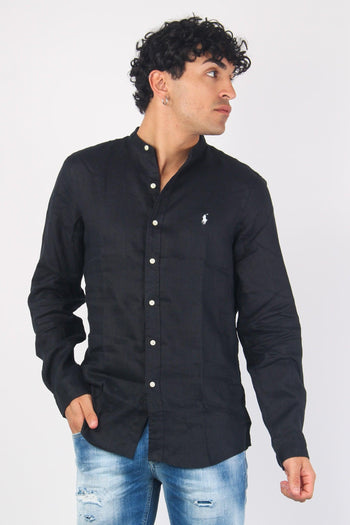 Camicia Lino Slim Fit Black - 4