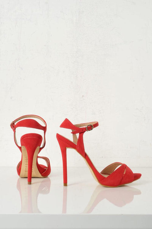 Sandali alti suede rosso - 2