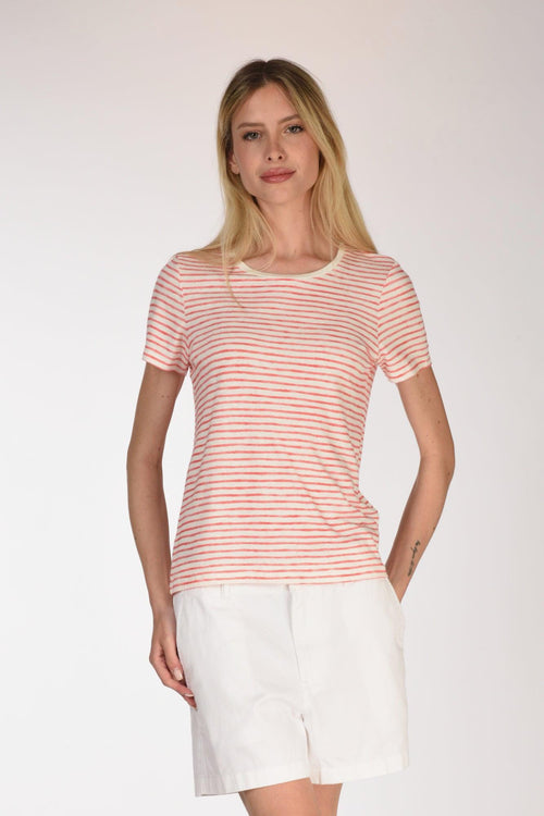 Paris Tshirt Righe Bianco/rosso Donna - 1