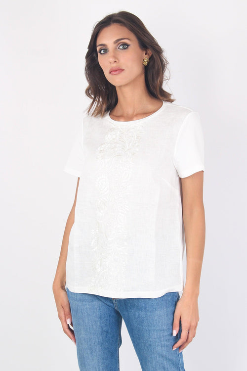 Magno T-shirt Bimateriale Ri Bianco - 2