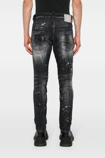 2 Jeans Nero Uomo skinny con effetto vernice - 3
