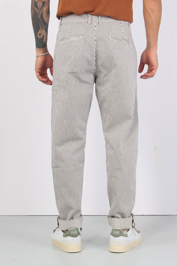 Pantalone Chino Pence Righe Bianco/blu - 3