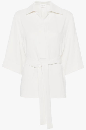 Blusa Bianco Donna con colletto ampio - 5