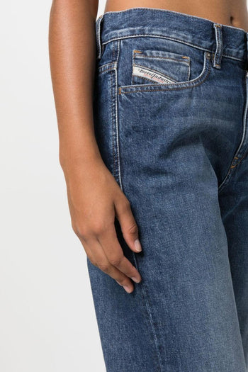 Jeans Blu Donna Sbaffature Crop - 4